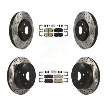 Front Rear Ceramic Pad Drill Slot Disc Brake Rotors Kit For Chevrolet Equinox GMC Terrain KDA-100785
