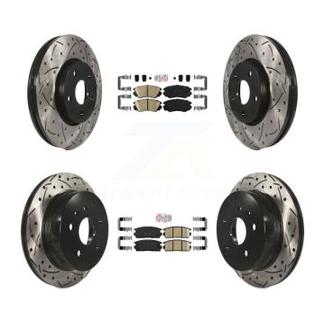 Front Rear Ceramic Pad Drill Slot Disc Brake Rotors Kit For Chevrolet Equinox GMC Terrain KDA-100786