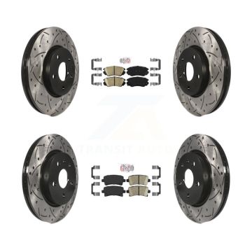 Front Rear Ceramic Pad Drill Slot Disc Brake Rotors Kit For Chevrolet Malibu Impala Buick KDA-100787
