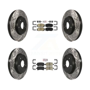 Front Rear Ceramic Pad Drill Slot Disc Brake Rotors Kit For Chevrolet Malibu Impala Buick KDA-100788