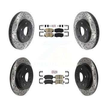 Front Rear Ceramic Pad Coat Drill Slot Disc Brake Rotors Kit For Chevrolet Malibu Limited KDA-100794