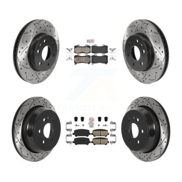 Front Rear Ceramic Pad Drill Slot Disc Brake Rotors Kit For Chevrolet Colorado GMC Canyon KDA-100805