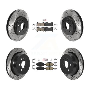 Front Rear Ceramic Pad Drill Slot Disc Brake Rotors Kit For Chevrolet Colorado GMC Canyon KDA-100806