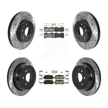 Front Rear Ceramic Pad Drill Slot Disc Brake Rotors Kit For Chevrolet Colorado GMC Canyon KDA-100808