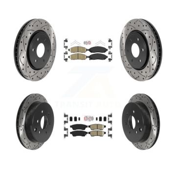 Front Rear Ceramic Pad Drill Slot Disc Brake Rotors Kit For Nissan Frontier Xterra Suzuki KDA-100810