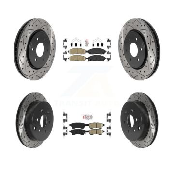 Front Rear Ceramic Pad Drill Slot Disc Brake Rotors Kit For Nissan Frontier Xterra Suzuki KDA-100811