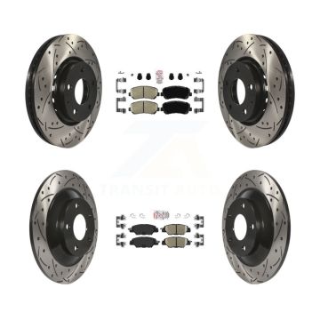 Front Rear Ceramic Pads And Coated Drilled Slotted Disc Brake Rotors Kit For Mazda CX-5 KDA-100859