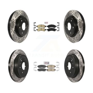 Front Rear Ceramic Pad Drill Slot Brake Rotors Kit For GMC Acadia Buick Enclave Chevrolet KDA-100886