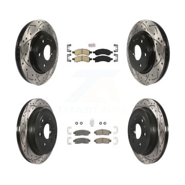 Front Rear Ceramic Pad Drill Slot Brake Rotors Kit For GMC Acadia Buick Enclave Chevrolet KDA-100887