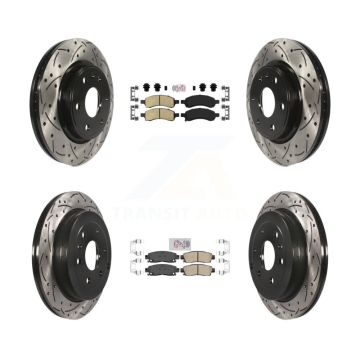 Front Rear Ceramic Pad Drill Slot Brake Rotors Kit For GMC Acadia Buick Enclave Chevrolet KDA-100888