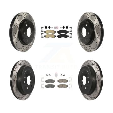 Front Rear Ceramic Pad Drill Slot Brake Rotors Kit For GMC Acadia Buick Enclave Chevrolet KDA-100889