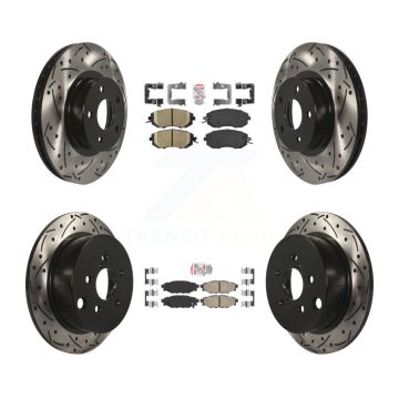 Front Rear Ceramic Pad And Coated Drilled Slotted Disc Brake Rotor Kit For Subaru Impreza KDA-100902