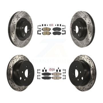 Front Rear Ceramic Pad Drilled Slot Disc Brake Rotor Kit For Subaru Forester XV Crosstrek KDA-100908