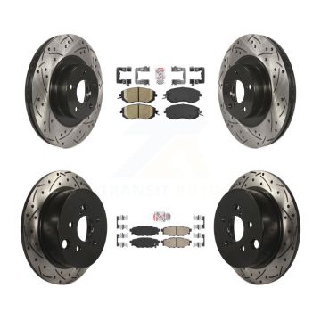 Front Rear Ceramic Pad Drilled Slot Disc Brake Rotor Kit For Subaru Forester XV Crosstrek KDA-100909