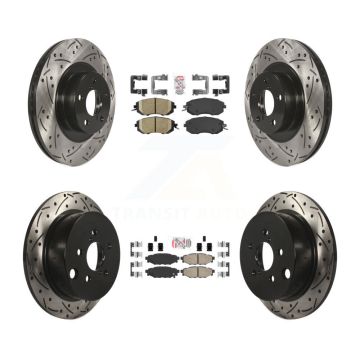 Front Rear Ceramic Pad Drilled Slot Disc Brake Rotor Kit For Subaru Forester XV Crosstrek KDA-100910