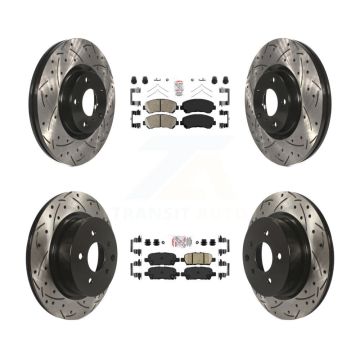 Front Rear Ceramic Pad And Coated Drilled Slotted Disc Brake Rotors Kit For Nissan Maxima KDA-100917