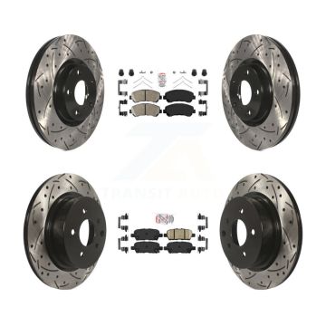 Front Rear Ceramic Pad And Coated Drilled Slotted Disc Brake Rotors Kit For Nissan Maxima KDA-100918