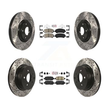 Front Rear Ceramic Pad And Coated Drilled Slotted Disc Brake Rotors Kit For Nissan Maxima KDA-100919