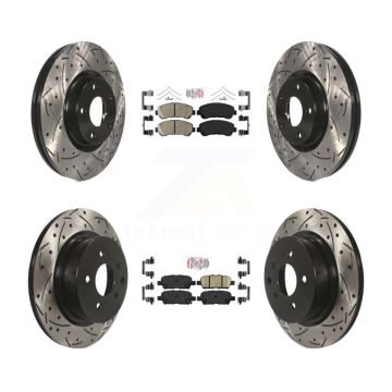 Front Rear Ceramic Pad And Coated Drilled Slotted Disc Brake Rotors Kit For Nissan Maxima KDA-100920