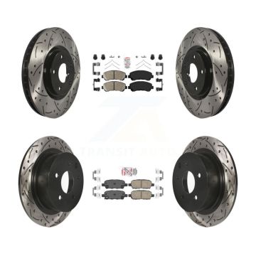 Front Rear Ceramic Pad Drill Slot Brake Rotor Kit For 2007-2012 Nissan Sentra SE-R Spec V KDA-100926