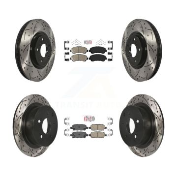 Front Rear Ceramic Pad Drill Slot Brake Rotor Kit For 2007-2012 Nissan Sentra SE-R Spec V KDA-100928
