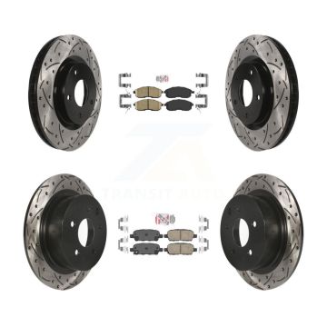 Front Rear Ceramic Pad Drilled Slot Disc Brake Rotor Kit For 2007-2012 Nissan Sentra SE-R KDA-100932