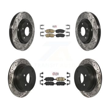 Front Rear Ceramic Pads And Coated Drilled Slotted Disc Brake Rotors Kit For Nissan Juke KDA-100937