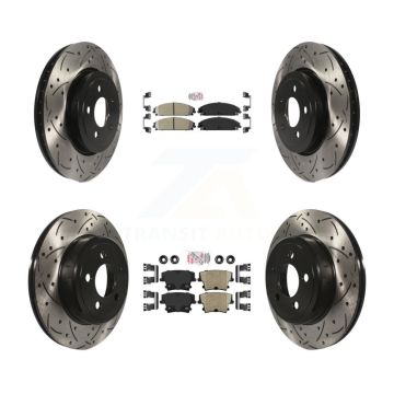 Front Rear Ceramic Pad Drilled Slot Brake Rotor Kit For Dodge Charger Chrysler 300 Magnum KDA-101056