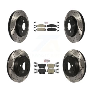 Front Rear Ceramic Pad Drilled Slot Brake Rotor Kit For Dodge Charger Chrysler 300 Magnum KDA-101057