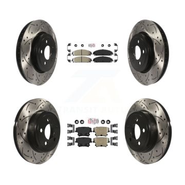 Front Rear Ceramic Pad Drilled Slot Brake Rotor Kit For Dodge Charger Chrysler 300 Magnum KDA-101075