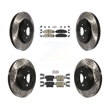 Front Rear Ceramic Pad Drilled Slot Brake Rotor Kit For Dodge Charger Chrysler 300 Magnum KDA-101076