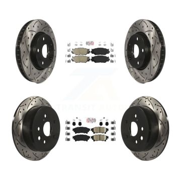 Front Semi-Metallic Rear Ceramic Pad Coat Drill Slot Disc Brake Rotor Kit For Lexus IS250 KDA-101145