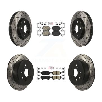 Front Rear Ceramic Pads And Coated Drilled Slotted Disc Brake Rotors Kit For Lexus IS250 KDA-101146
