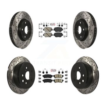 Front Rear Ceramic Pads And Coated Drilled Slotted Disc Brake Rotors Kit For Lexus IS250 KDA-101147