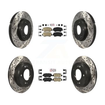 Front Rear Ceramic Pad Drill Slot Brake Rotor Kit For Hyundai Elantra GT Kia Forte Forte5 KDA-101157