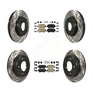 Front Rear Ceramic Pad Drill Slot Brake Rotor Kit For Hyundai Elantra GT Kia Forte Forte5 KDA-101158