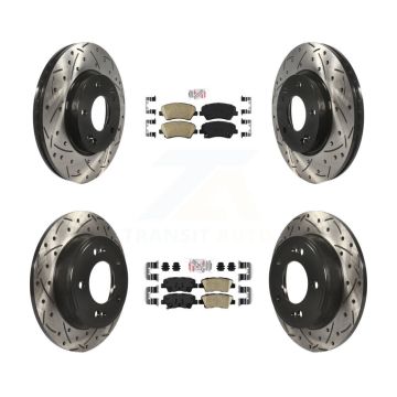 Front Rear Ceramic Pad Drill Slot Brake Rotor Kit For Hyundai Elantra GT Kia Forte Forte5 KDA-101160
