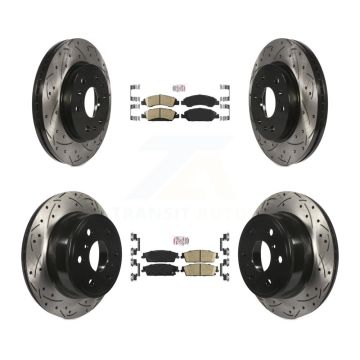 Front Rear Ceramic Pad Drill Slot Brake Rotor Kit For Chevrolet GMC Sierra 1500 Silverado KDA-101175