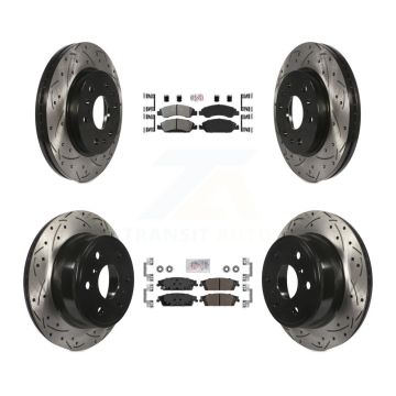 Front Rear Semi-Metallic Pad Drill Slot Brake Rotors Kit For GMC Sierra 1500 Chevrolet XL KDA-101182