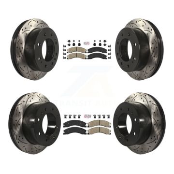 Front Rear Ceramic Pad Drilled Slot Brake Rotor Kit For GMC Chevrolet Sierra 2500 HD 3500 KDA-101220