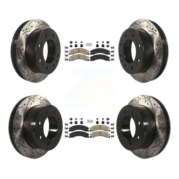 Front Rear Ceramic Pad Drilled Slot Brake Rotor Kit For GMC Chevrolet Sierra 2500 HD 3500 KDA-101221