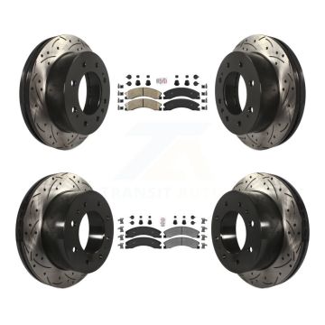 Front Ceramic Rear Semi-Metallic Pad Drill Slot Brake Rotors Kit For GMC Chevrolet Sierra KDA-101222