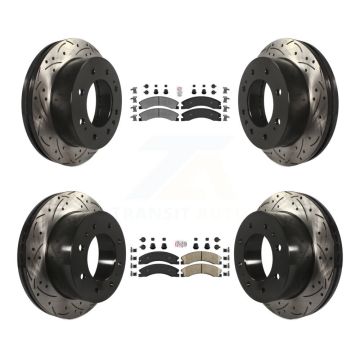 Front Semi-Metallic Rear Ceramic Pad Drill Slot Brake Rotors Kit For GMC Chevrolet Sierra KDA-101224