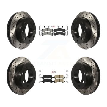 Front Semi-Metallic Rear Ceramic Pad Drill Slot Brake Rotor Kit For Chevrolet Express GMC KDA-101261