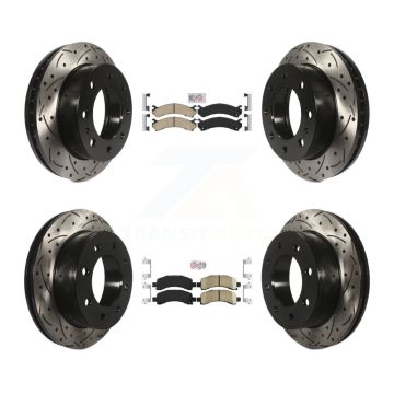 Front Rear Ceramic Pad Drilled Slot Brake Rotor Kit For Chevrolet Express 2500 GMC Savana KDA-101263