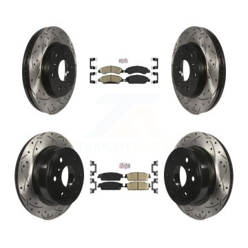Front Rear Ceramic Pad Drill Slot Brake Rotor Kit For Chevrolet Avalanche Cadillac GMC XL KDA-101289