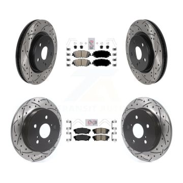 Front Rear Ceramic Pad & Drilled Slot Brake Rotor Kit For Toyota RAV4 Camry Corolla Cross KDA-101315