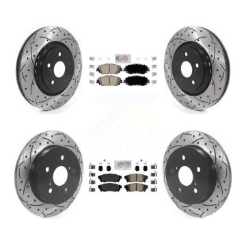 Front Rear Ceramic Pad Drill Slot Brake Rotors Kit For 2020 Toyota Camry With TRD Package KDA-101320