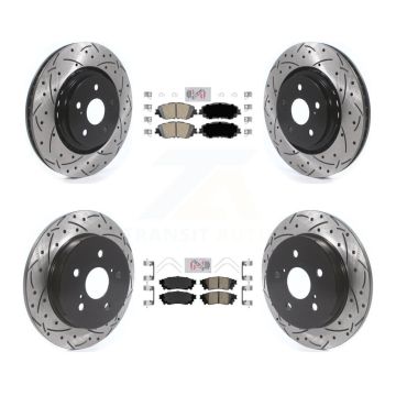 Front Rear Ceramic Pad Drill Slot Brake Rotors Kit For 2020 Toyota Camry With TRD Package KDA-101321