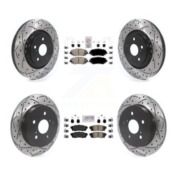 Front Rear Ceramic Pad Drill Slot Brake Rotors Kit For 2020 Toyota Camry With TRD Package KDA-101322
